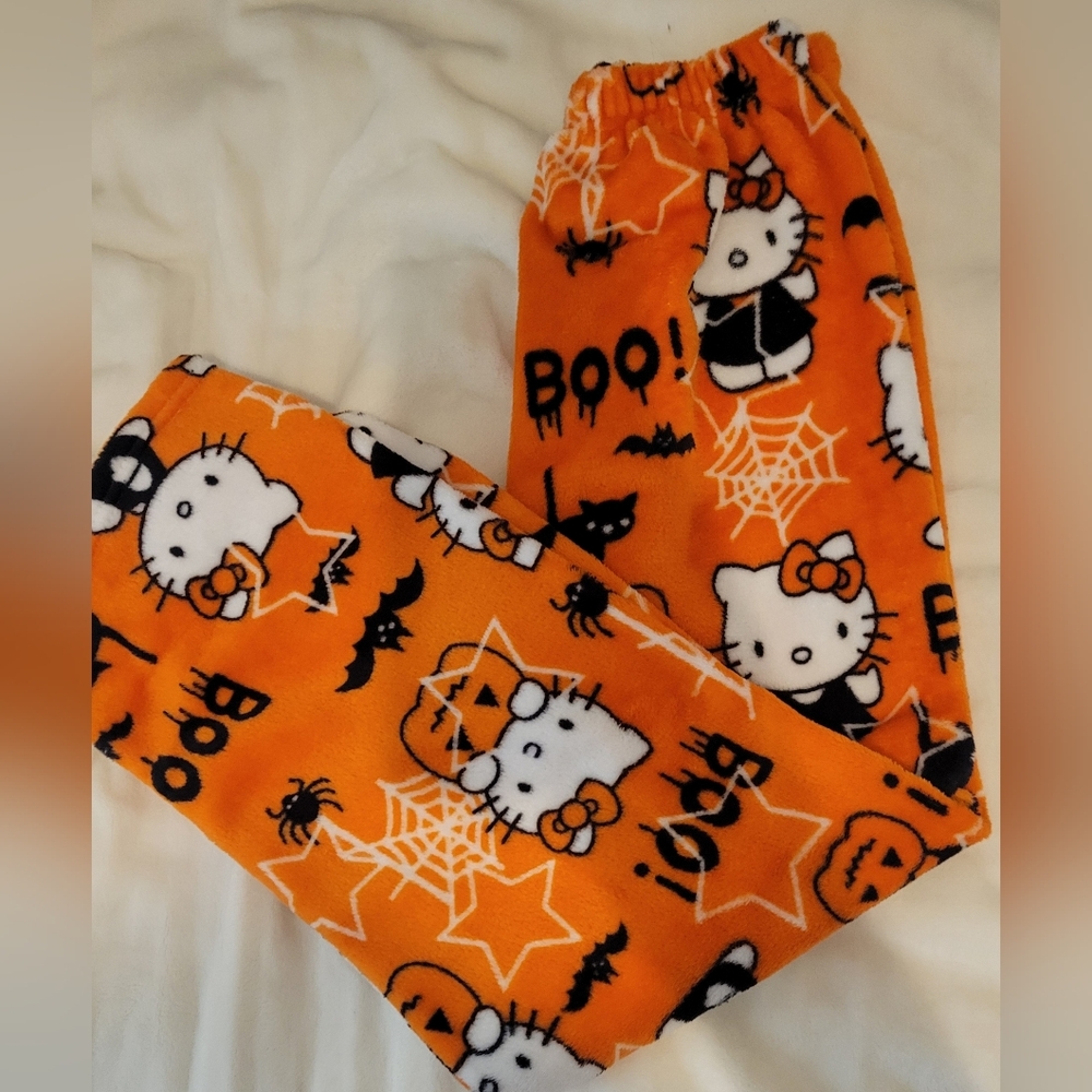 SHEIN Orange Halloween Kids Pajama Bottoms